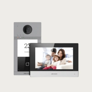 Hikvision DS-KIS604-P(B) Kit d’interphone vidéo IP sans fil  antivandale avec lecteur de badge